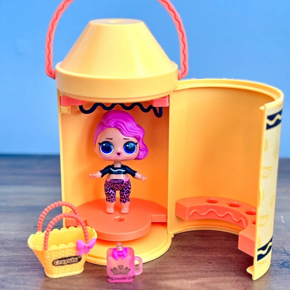 LOL Surprise Loves Crayola Crayon Razzle Dazzle Toy Doll & Yellow Crayon Playset